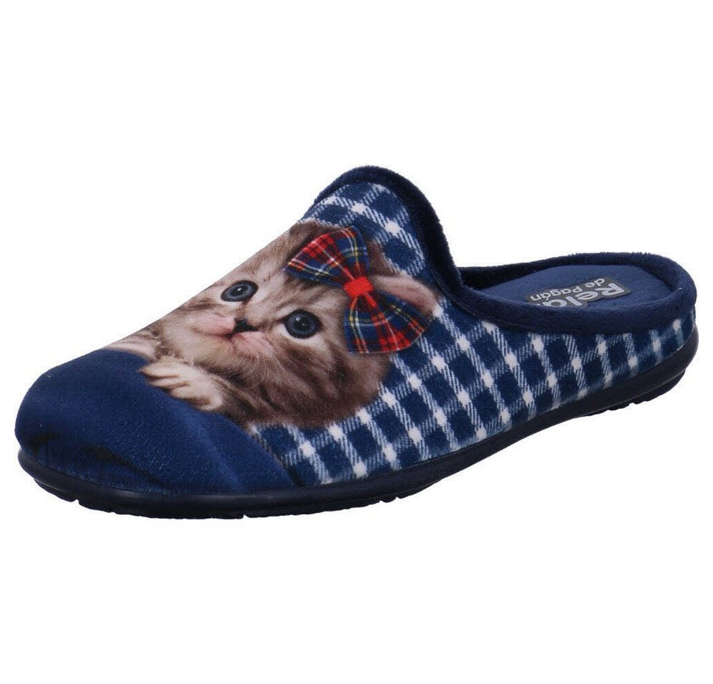 RELAX Katze Hausschuh (blau/bunt)