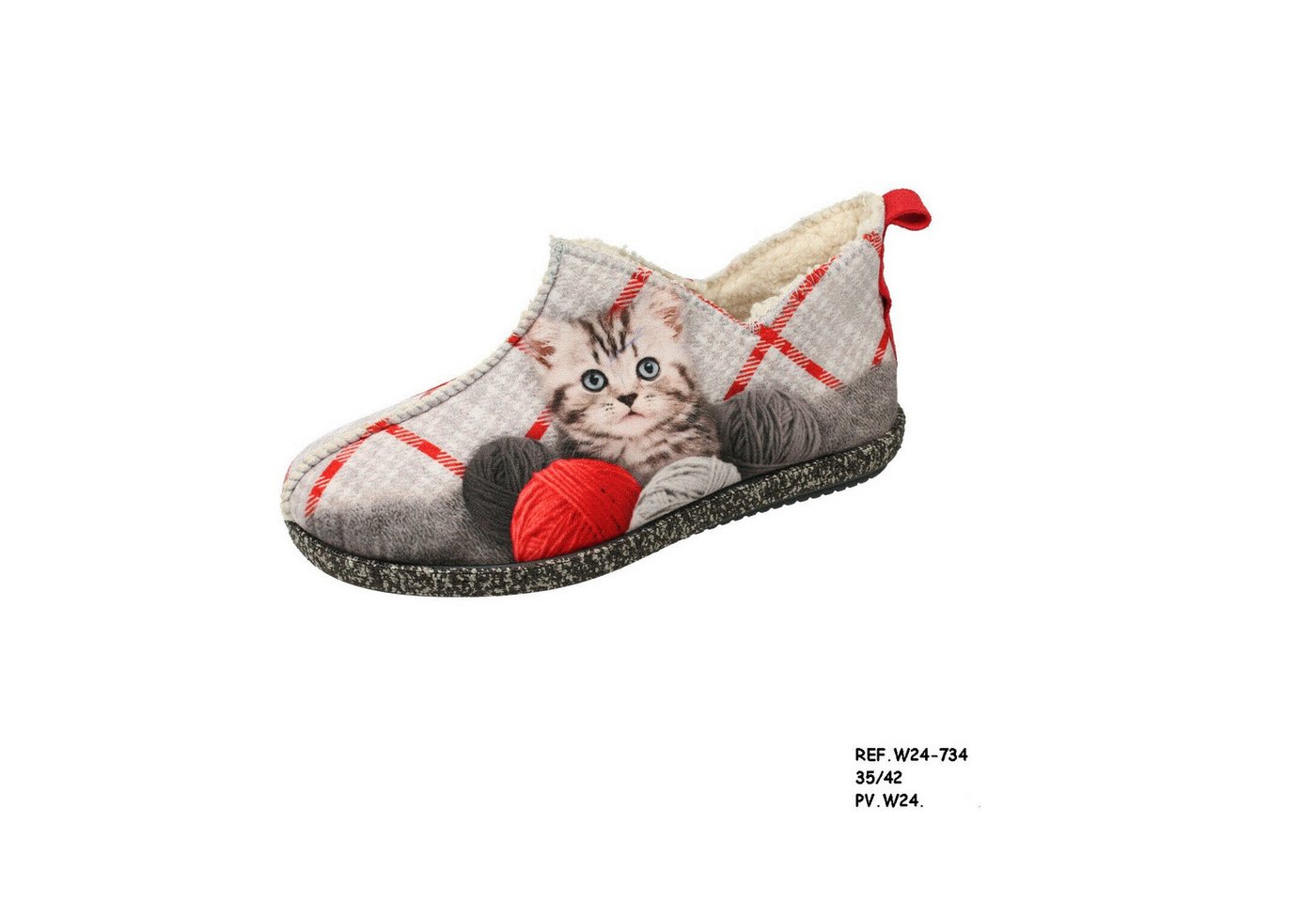 RELAX Katze Hausschuh (grau)