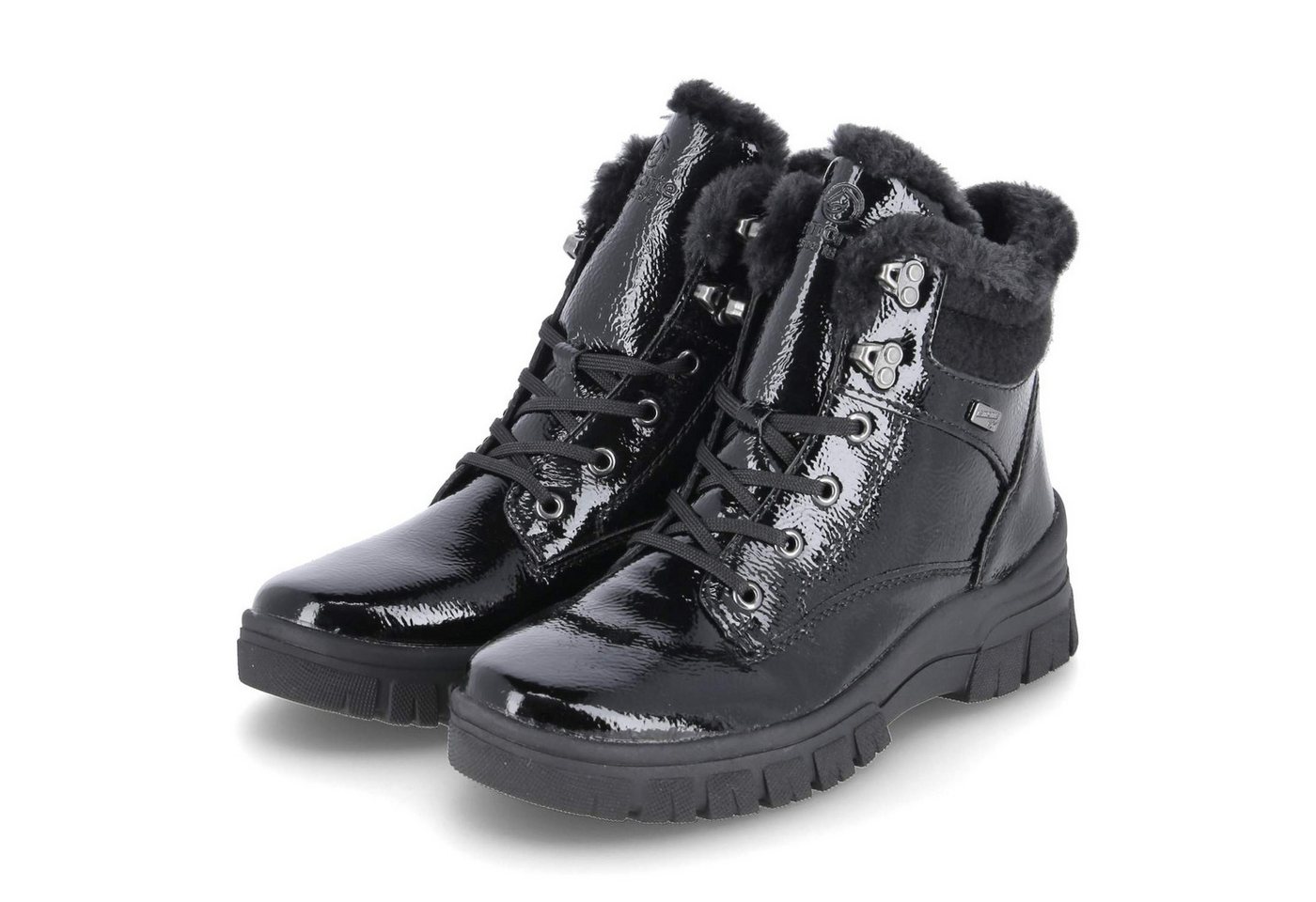 Remonte D0E71-02 Damen Leder & Textil schwarz Winterstiefel