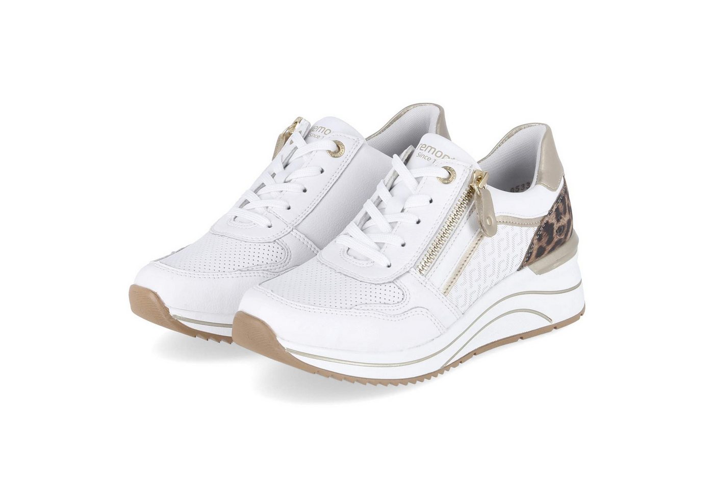 Remonte D0T10-82 Damen Leder und Synthetik weiss Schnürschuh