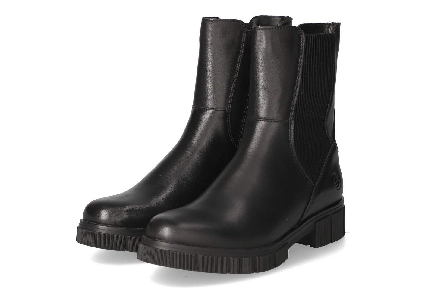 Remonte D2S70-00 Damen Glattleder schwarz Schlupfstiefel