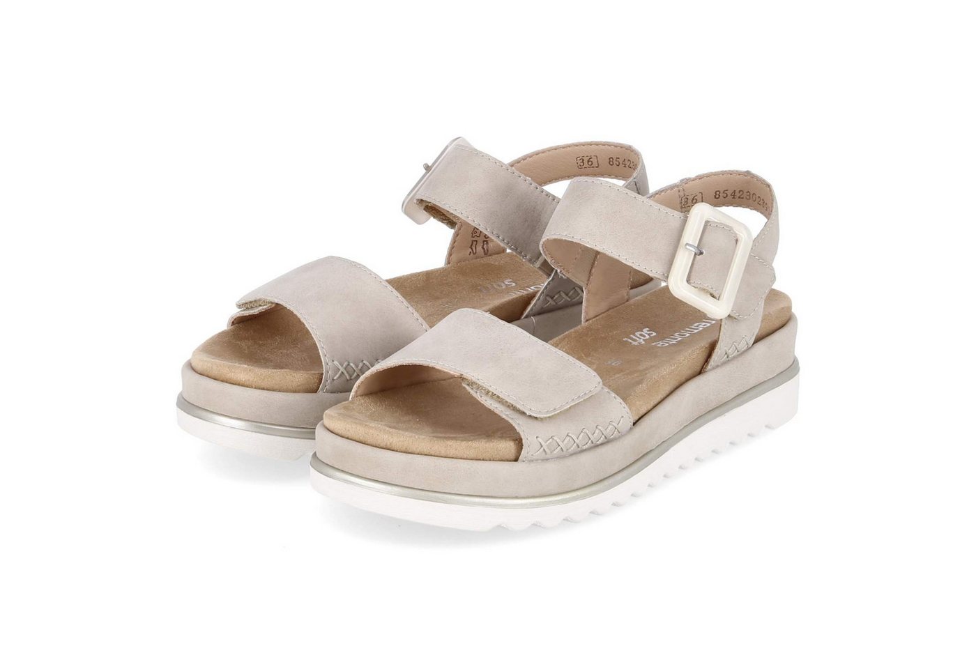 Remonte D3P53-62 Damen Rauleder beige Sandalette