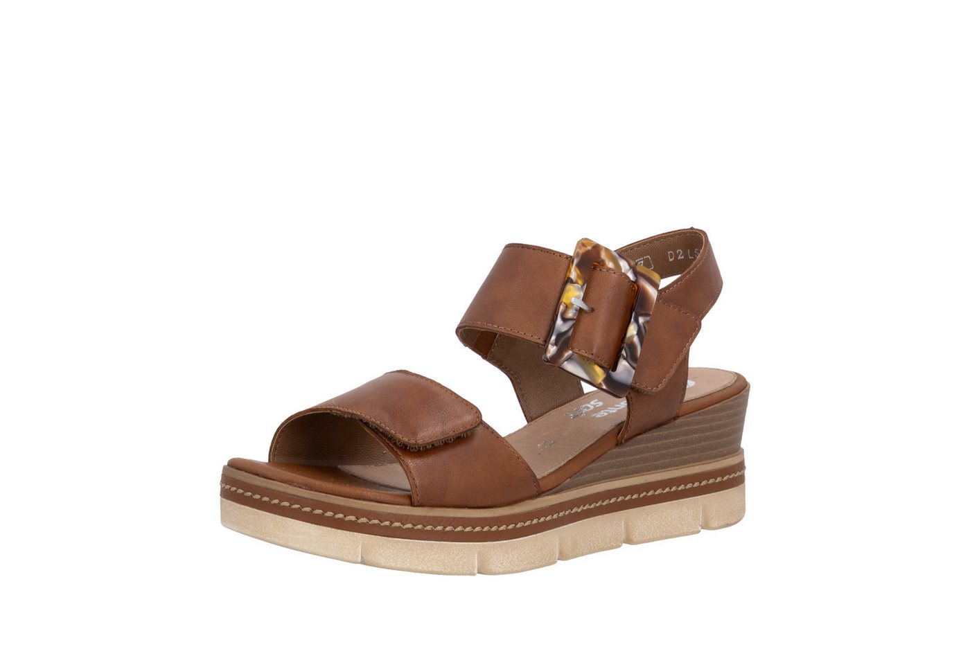 Remonte Keilsandalette Keilabsatz, Riemensandale, Sommerschuh, auffällige Zierschnalle