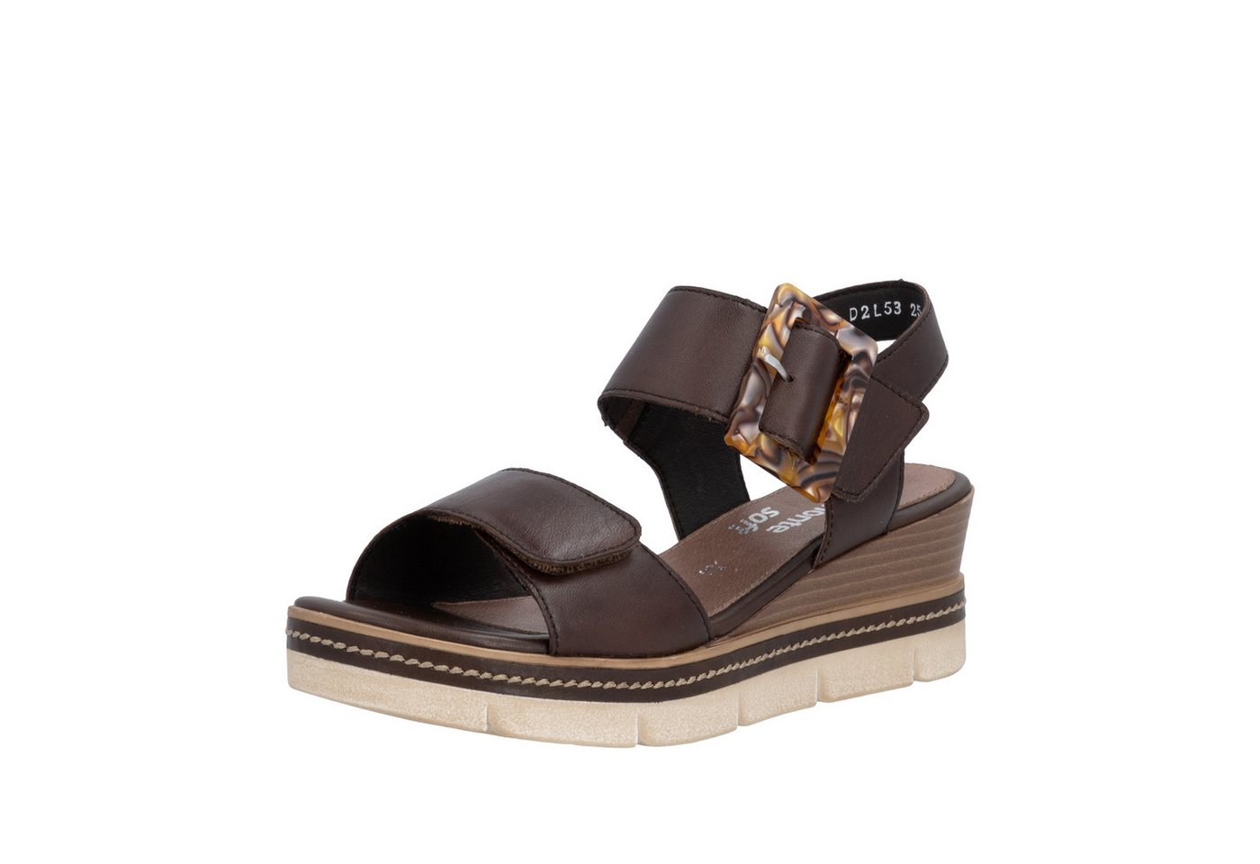 Remonte Keilsandalette Keilabsatz, Riemensandale, Sommerschuh, auffällige Zierschnalle