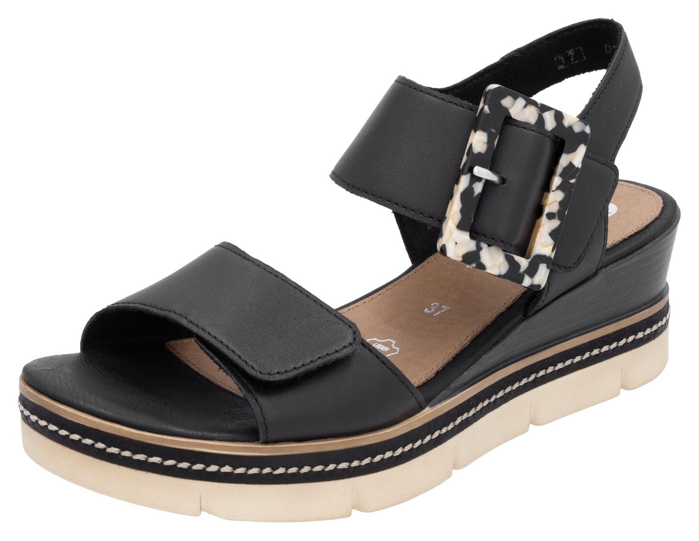 Remonte Elisabeth Hurley-Collection Keilsandalette Keilabsatz, Riemensandale, Sommerschuh, auffällige Zierschnalle