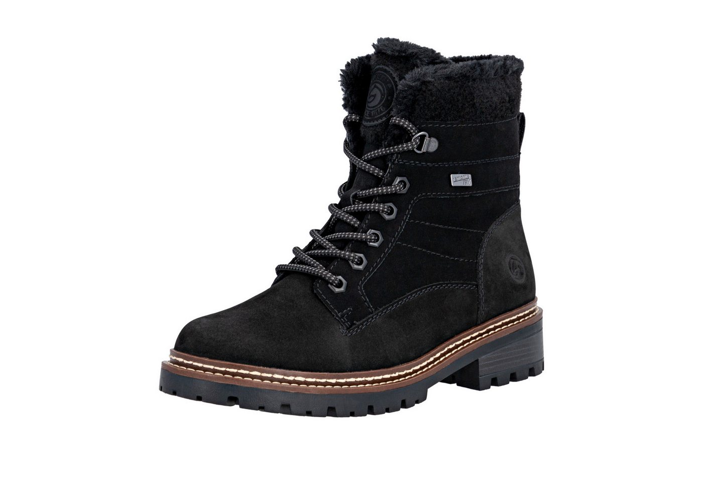 Remonte Elisabeth Hurley-Collection Winterstiefelette Schnürboots mit wasserabweisender TEX-Membran und Fiber Grip