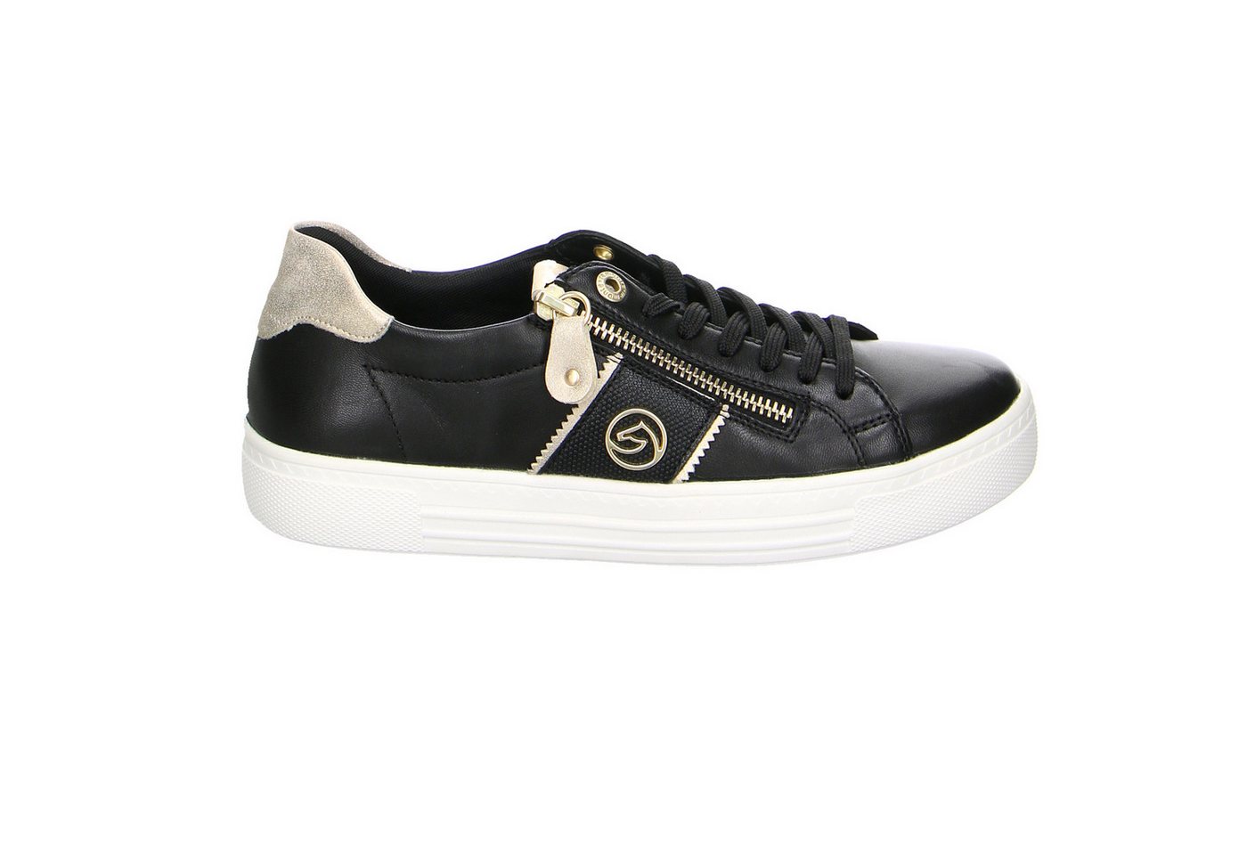 Remonte Leder Comfort Schnürschuhe schwarz Schnürschuh