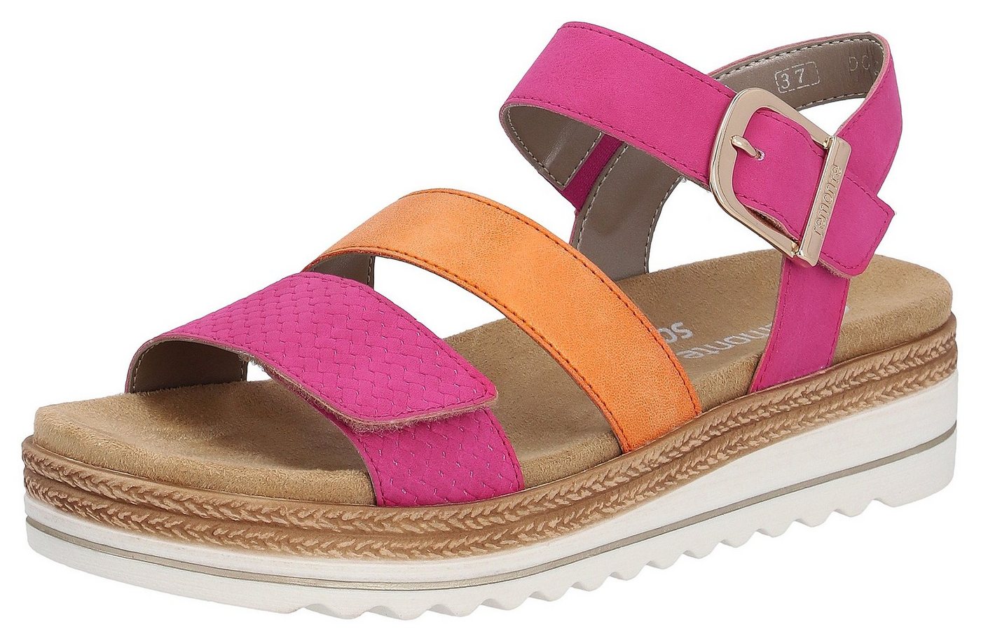 Remonte Keilsandalette Keilabsatz, Sommerschuh, Sandale in veganer Verarbeitung (orange/rosa)