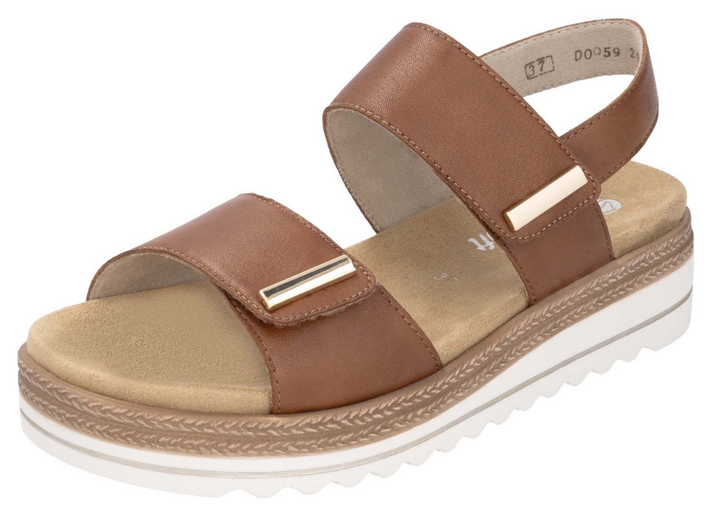 Remonte Keilsandalette Riemchensandale, Bequemschuh mit Schmuckelementen (braun)