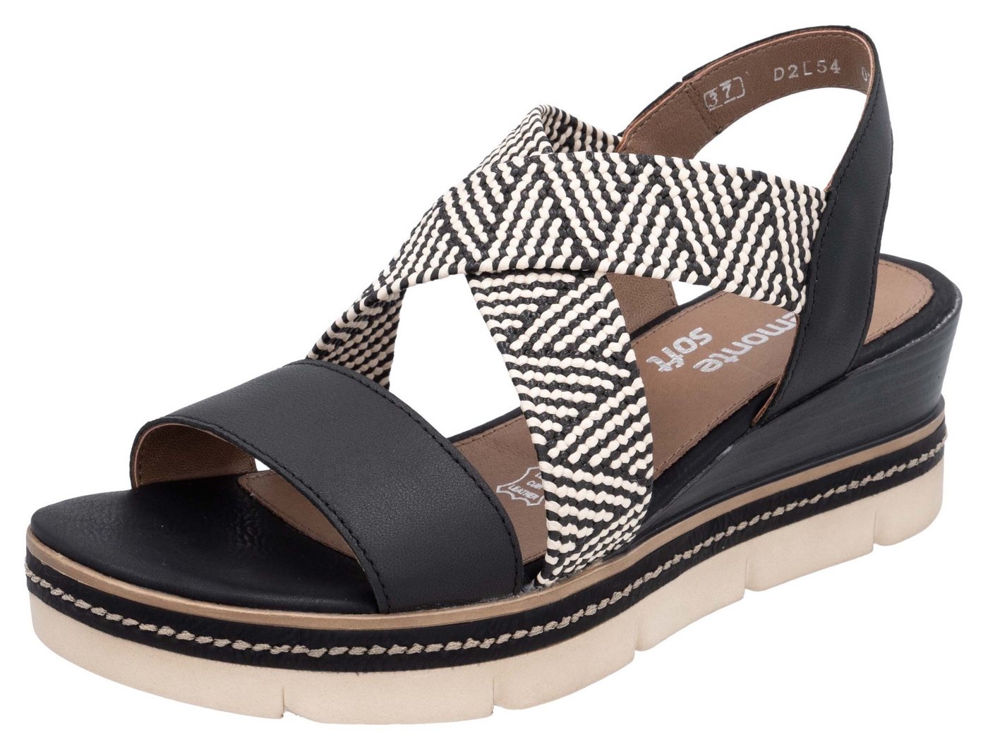 Remonte Keilsandalette, Riemchensandale, Sommerschuh, Bequemschuh mit Muster