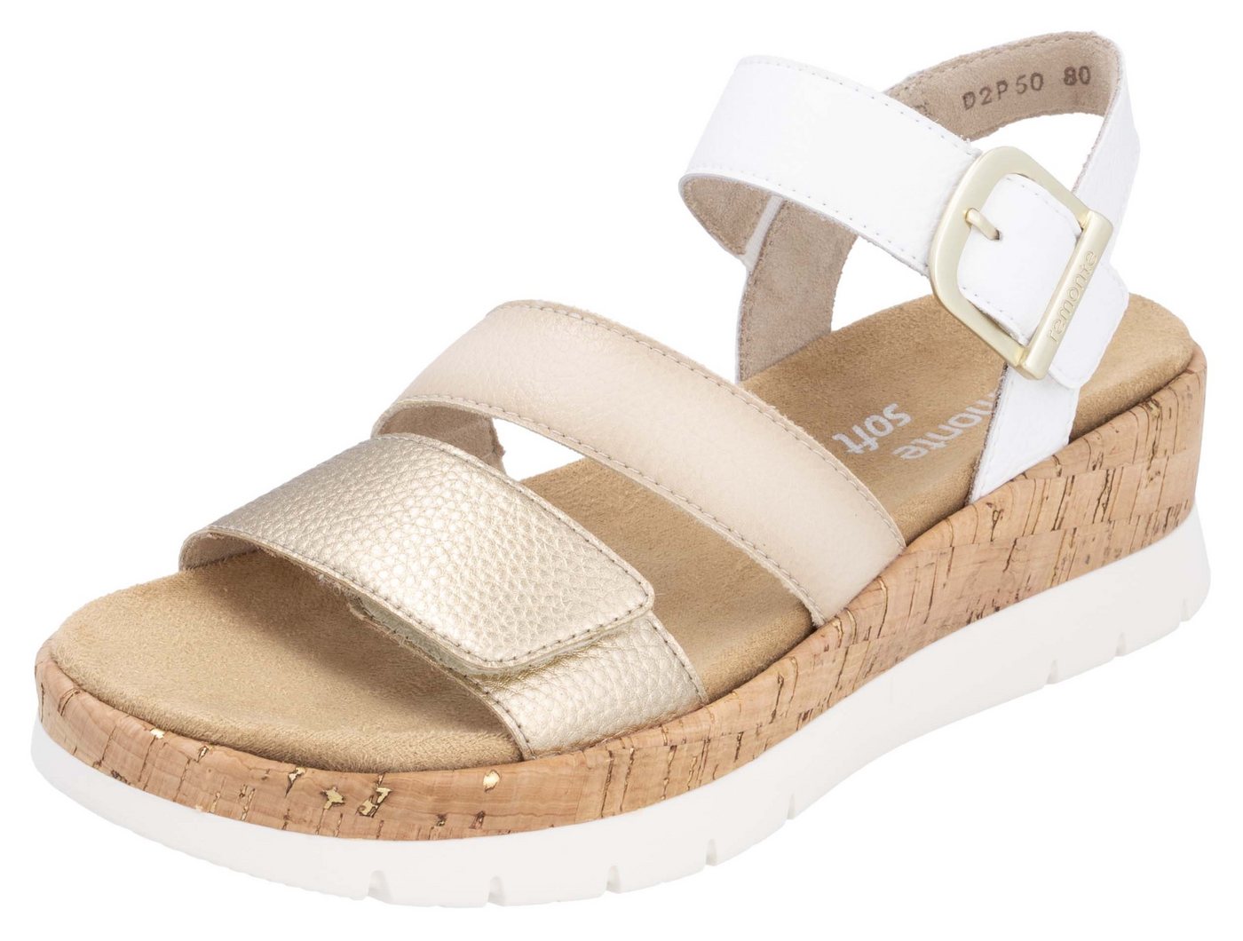 Remonte Keilsandalette, Riemchensandale, Sommerschuh, Bequemschuh mit Zierschnalle