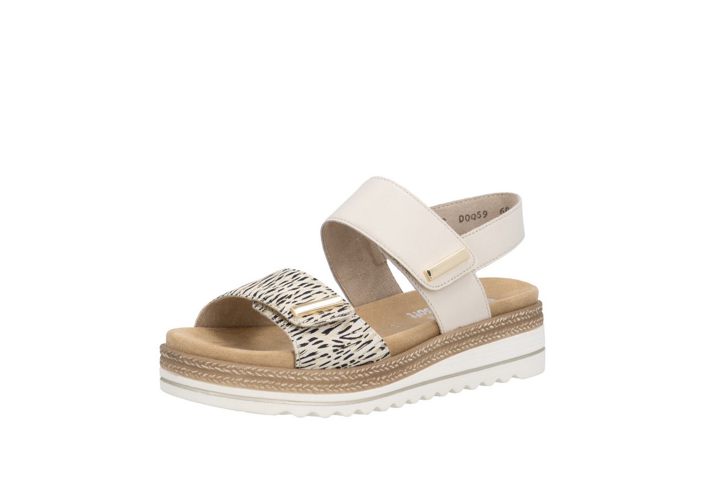 Remonte Keilsandalette Schlupfschuh, Sommerschuh, Klett-Sandale mit weichem Fußbett