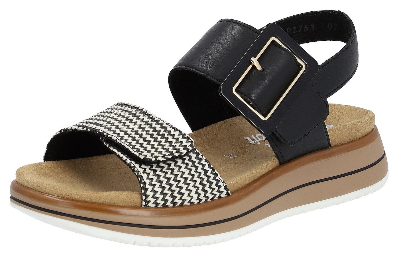 Remonte Keilsandalette, Sommerschuh, Sandale, Komfortschuh mit praktischen Klettverschlüssen