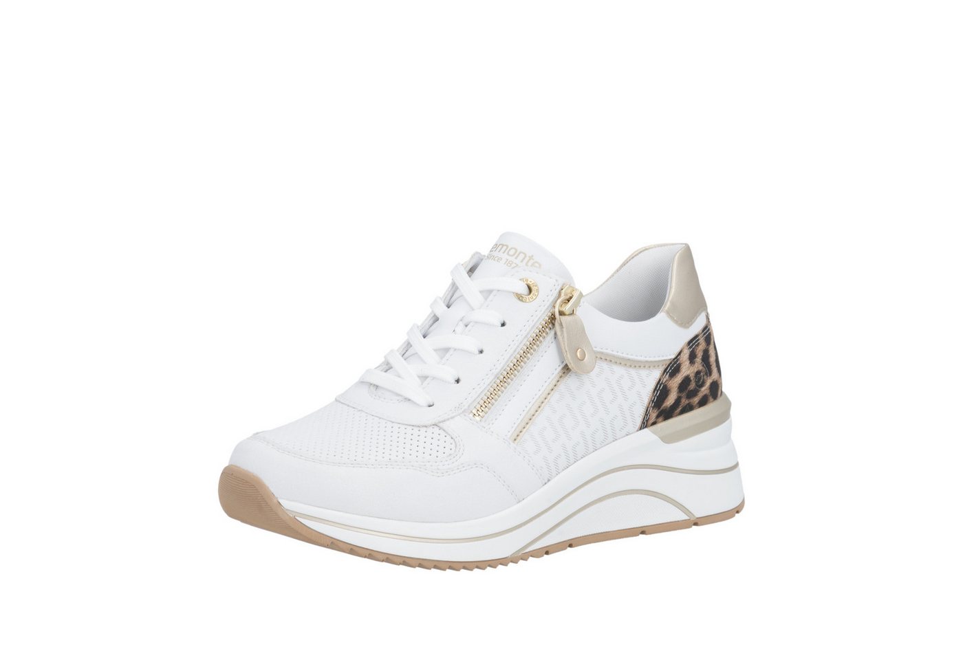 Remonte Keilsneaker Freizeitschuh, Halbschuh, Schnürer mit seitlichem Reißverschluss