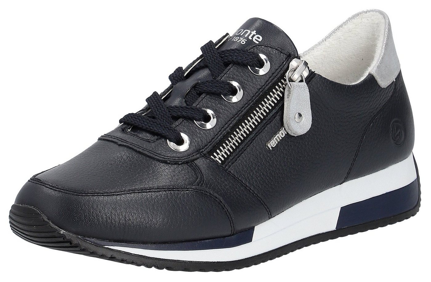 Remonte Keilsneaker, Freizeitschuh, Halbschuh, Schnürschuh in schmaler Form (blau)