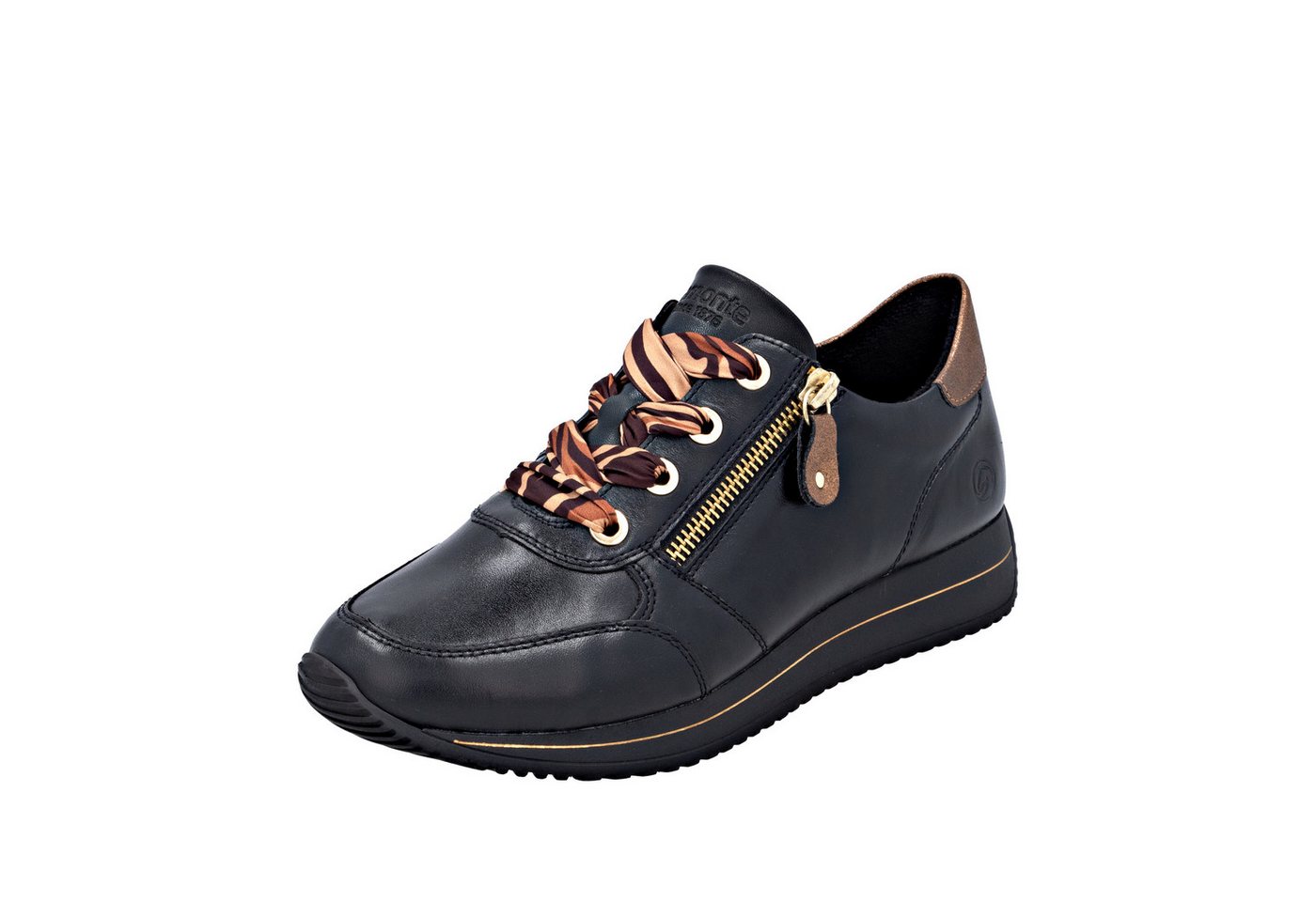 Remonte Keilsneaker Schnürschuh, Halbschuh, Freizeitschuh mit seitlichem Reißverschluss