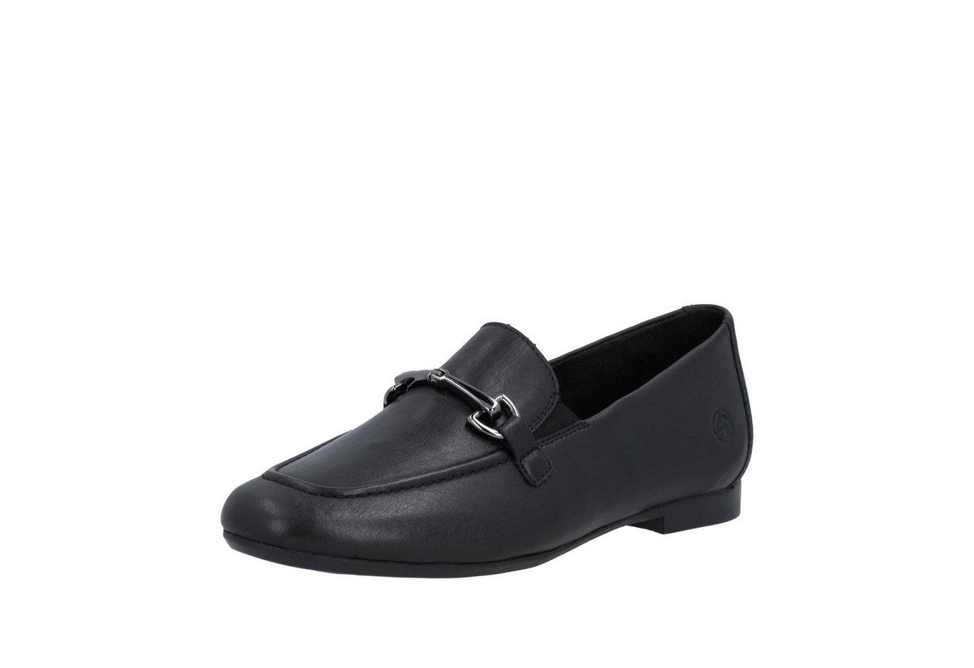 Remonte Loafer Slipper, Schlupfschuh, Spangenschuh mit kleinen Stretcheinsätzen (schwarz)