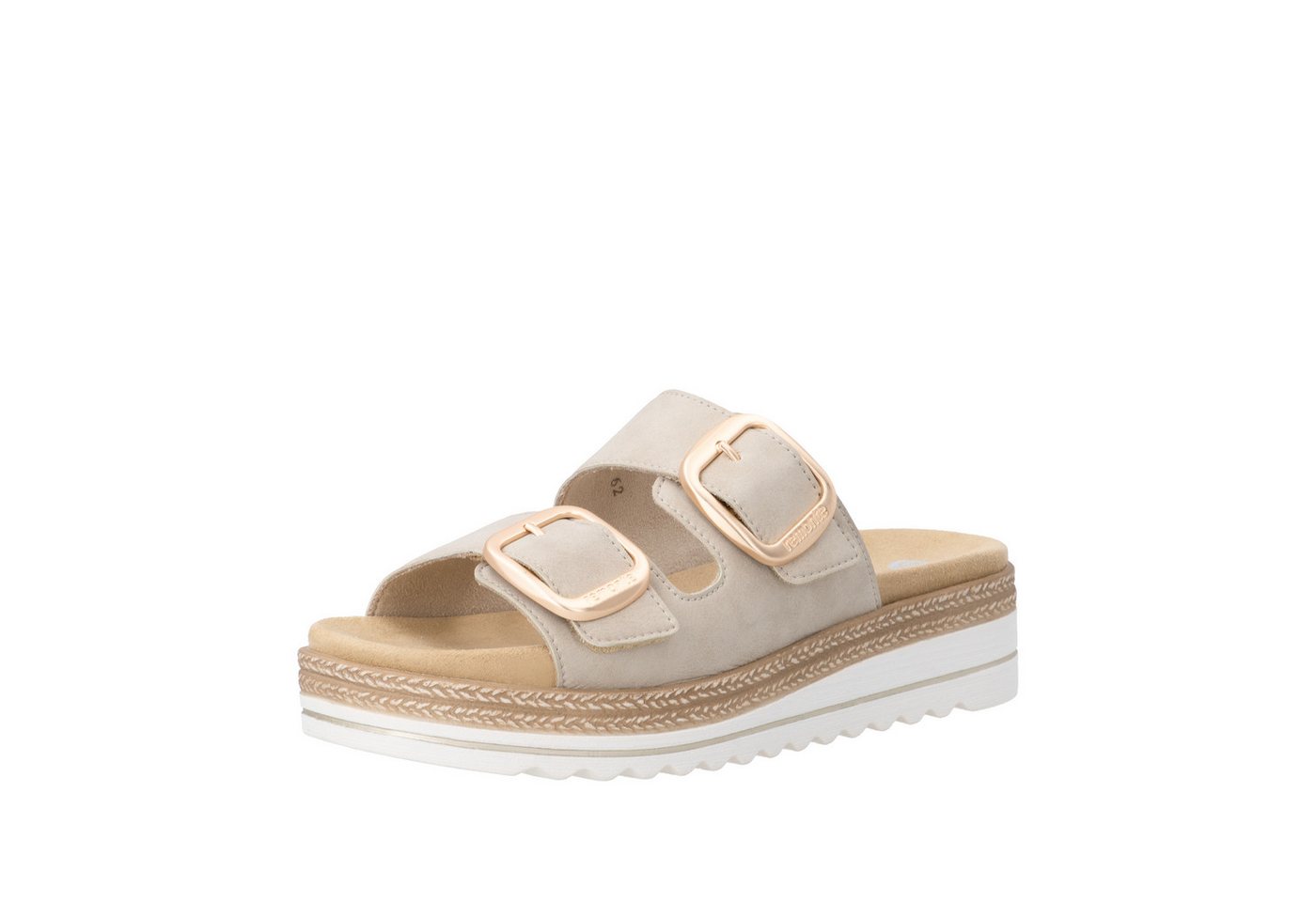 Remonte Pantolette Hausschuh, Sommerschuh, Klettschuh mit Lite´n Soft-Ausstattung (beige)
