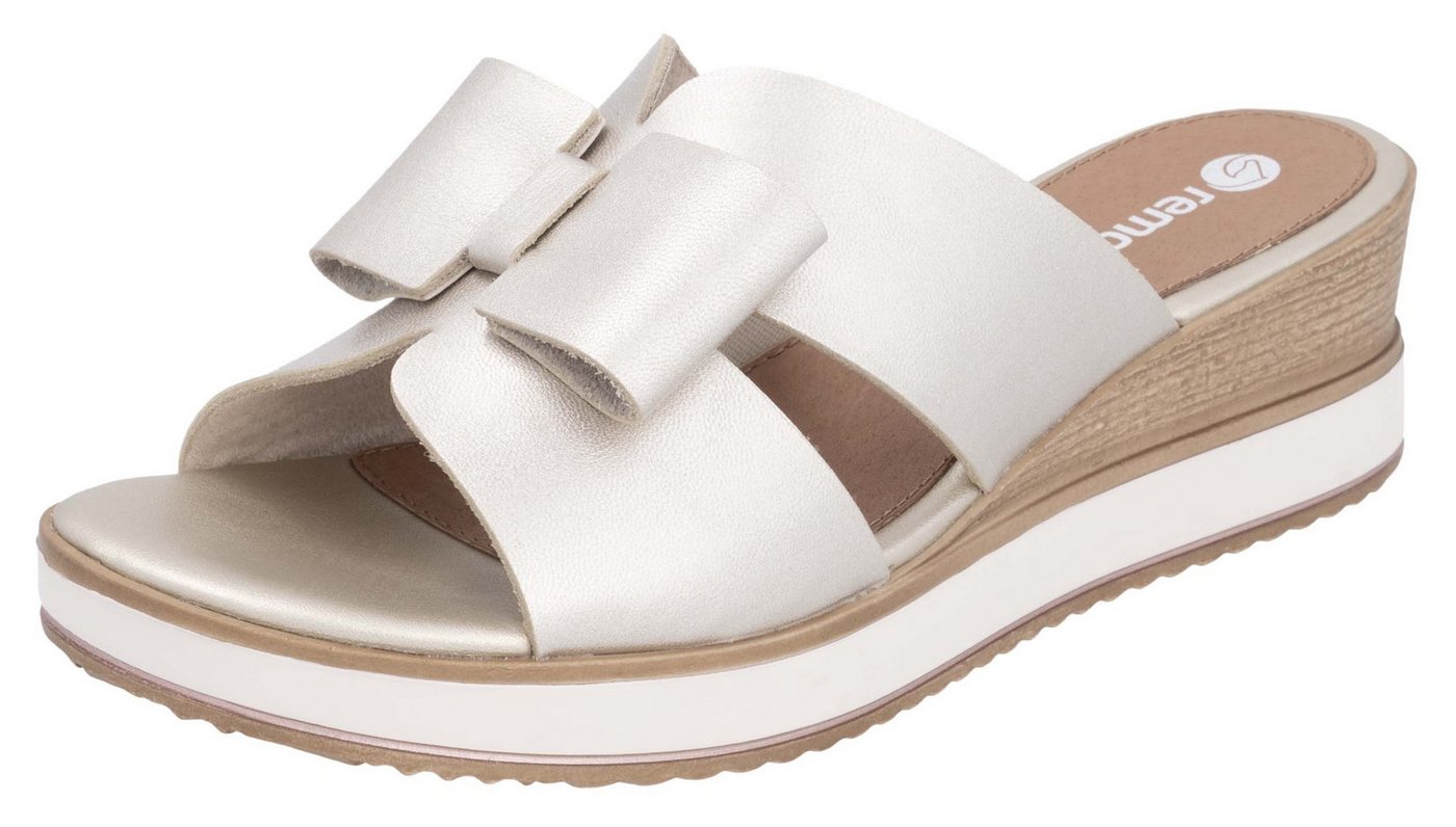 Remonte Pantolette, Keilabsatz, Sommerschuh mit schöner Zierschleife