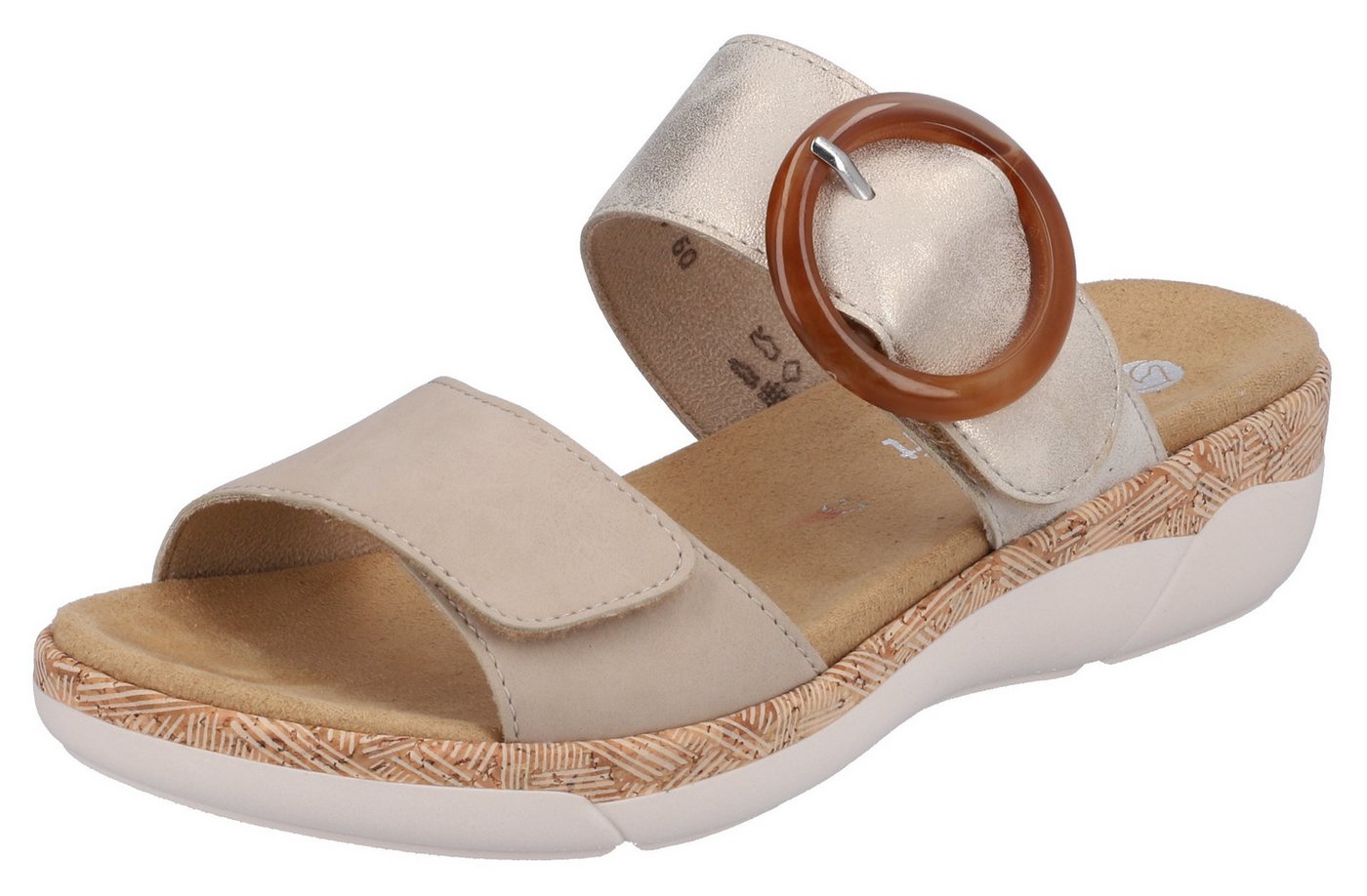 Remonte Pantolette Keilabsatz, Sommerschuh, Schlupfschuh mit Wechselfußbett