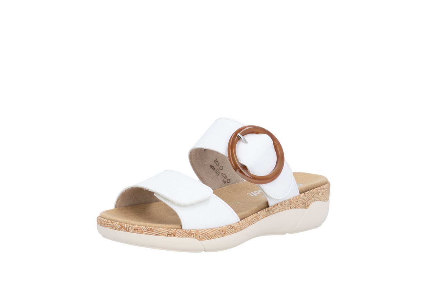Remonte Pantolette Keilabsatz, Sommerschuh, Schlupfschuh mit Wechselfußbett (weiß)