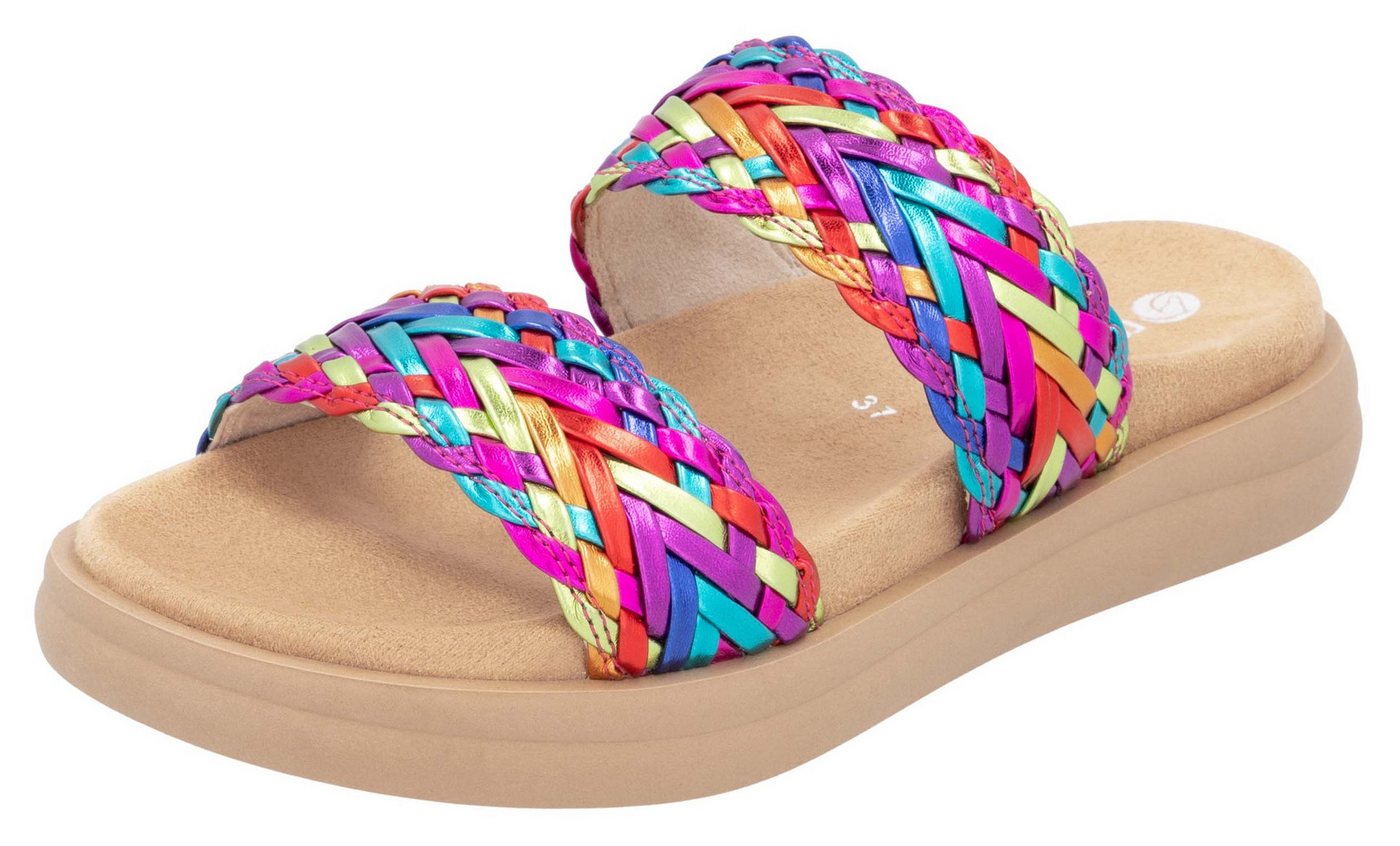 Remonte Pantolette, Plateau, Bequemschuh, Sommerschuh mit Riemchen in Flechtoptik