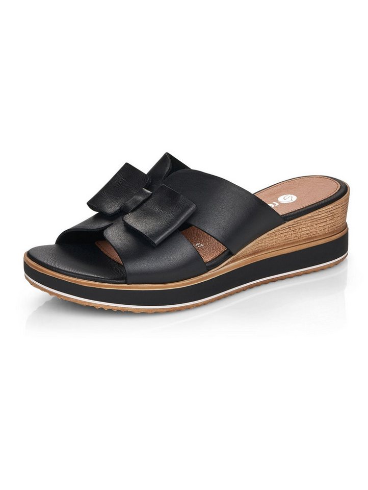 Remonte Pantoletten Glattleder Pantolette (schwarz)