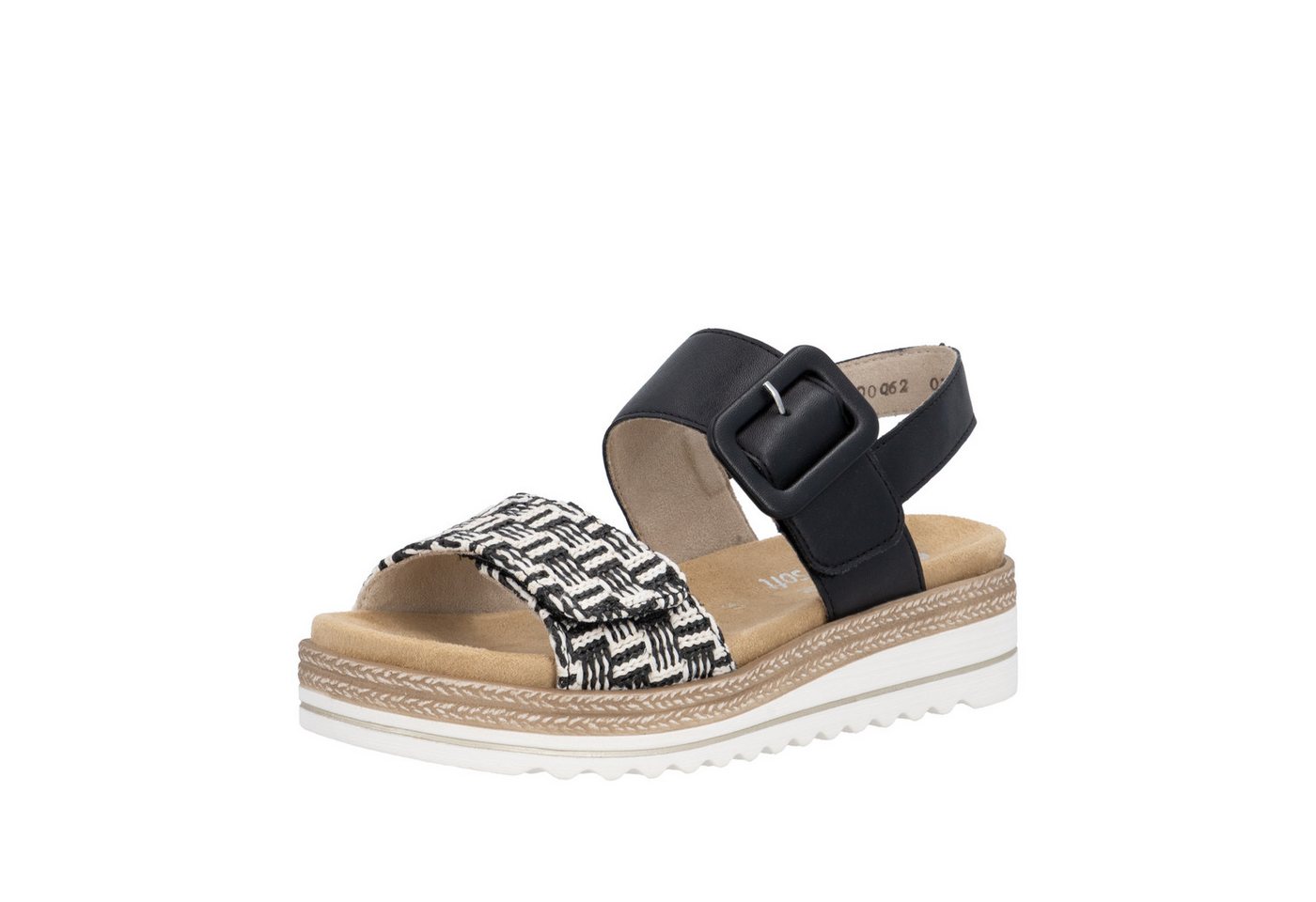 Remonte Plateausandale Sandalette, Sommerschuh, Keilabsatz, mit Lite´n Soft-Ausstattung (schwarz/beige)