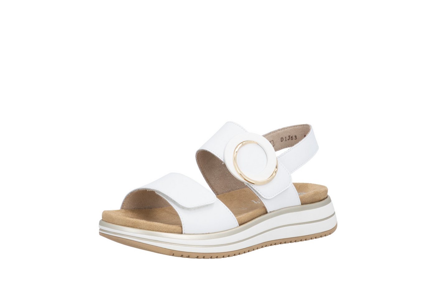 Remonte Plateausandale Sommerschuh, Sandalette mit Softfußbett und zwei Klettverschlüssen (weiß)