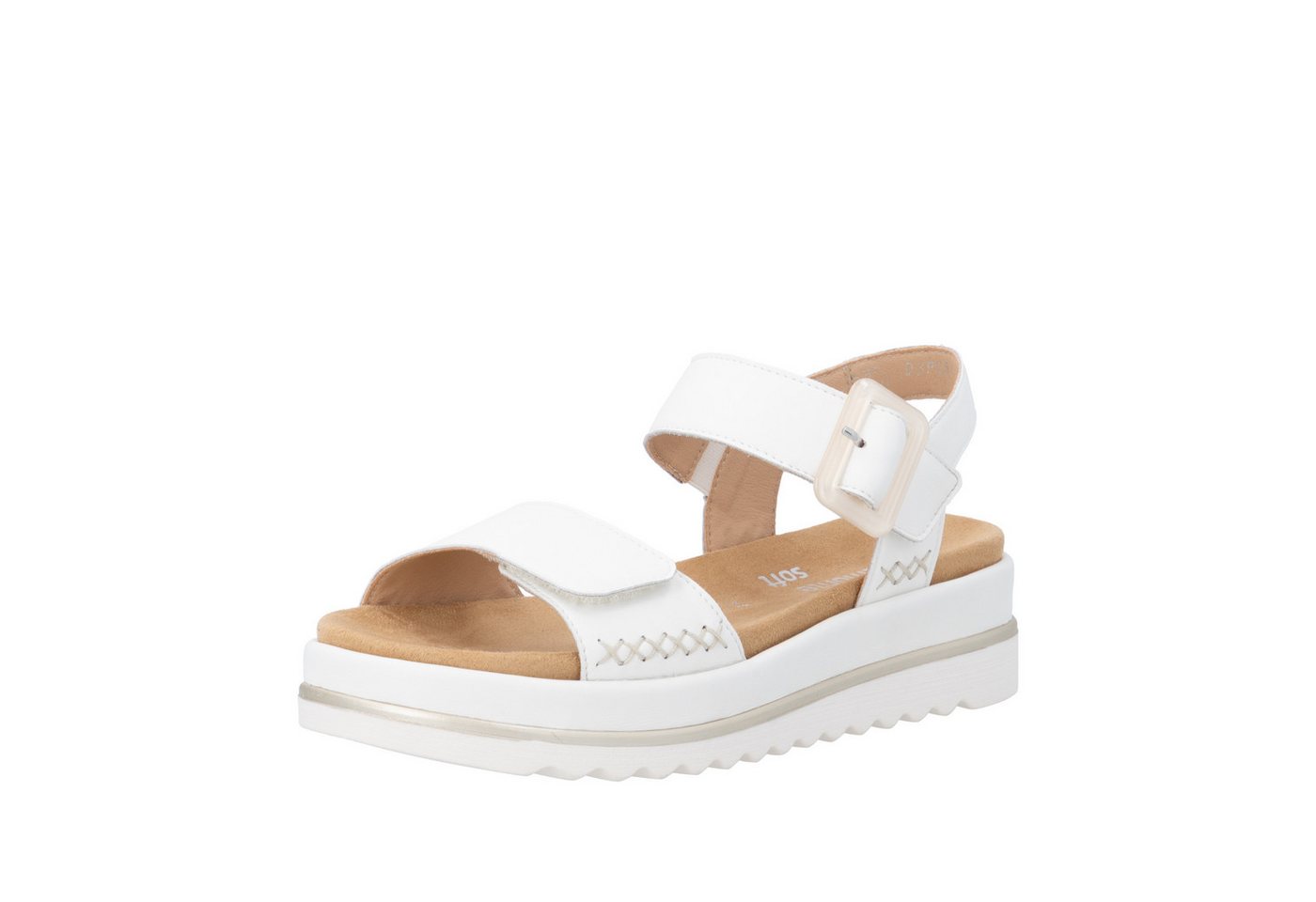 Remonte Plateausandaletten Sommerschuh, Keilsandale mit praktischen Klettverschlüssen (weiß)
