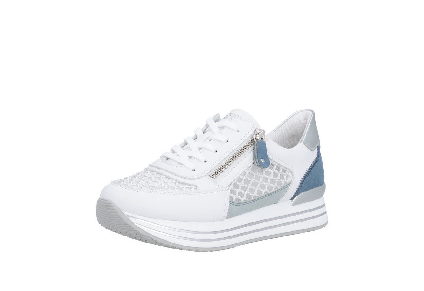 Remonte Plateausneaker, Freiezitschuh, Halbschuh, Schnürschuh, vegan, Kontrastbesatz