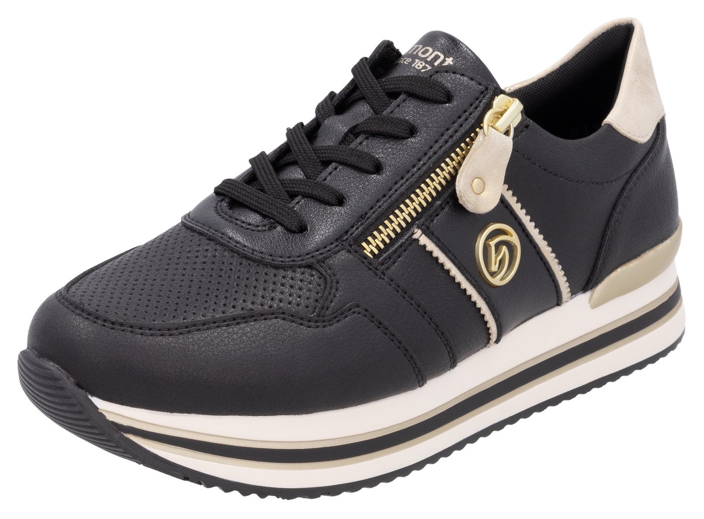 Remonte Plateausneaker, Freizeitschuh, Halbschuh, Schnürschuh mit seitlichem Reißverschluss