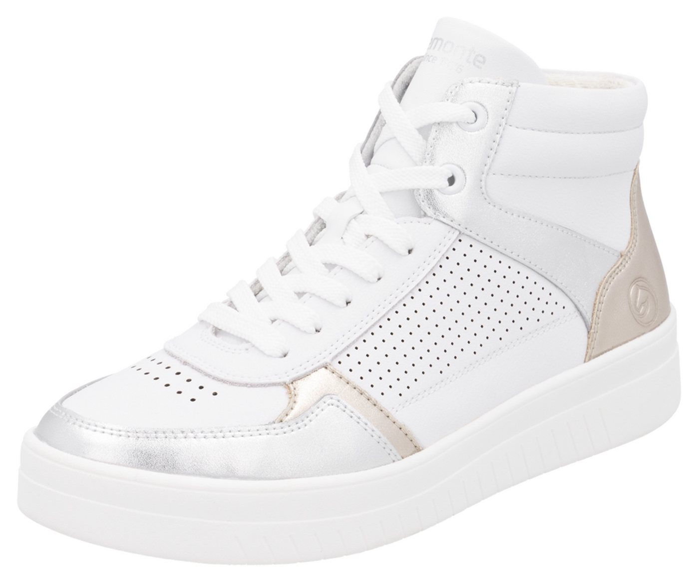 Remonte Plateausneaker, Freizeitschuh, Schnürschuh, High Top-Sneaker mit Kontrastbesatz