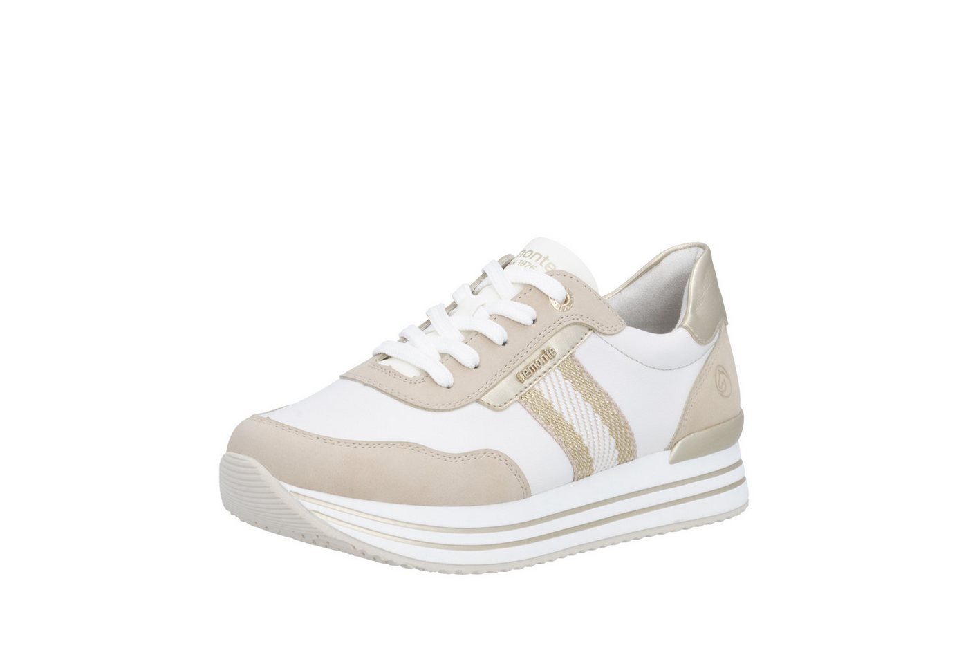 Remonte Plateausneaker Halbschuh, Schnürschuh mit Metallicdetails und Softfußbett