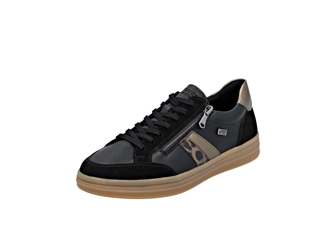 Remonte Plateausneaker Schnürschuh, Halbschuh mit wasserabweisender TEX-Membran (schwarz)