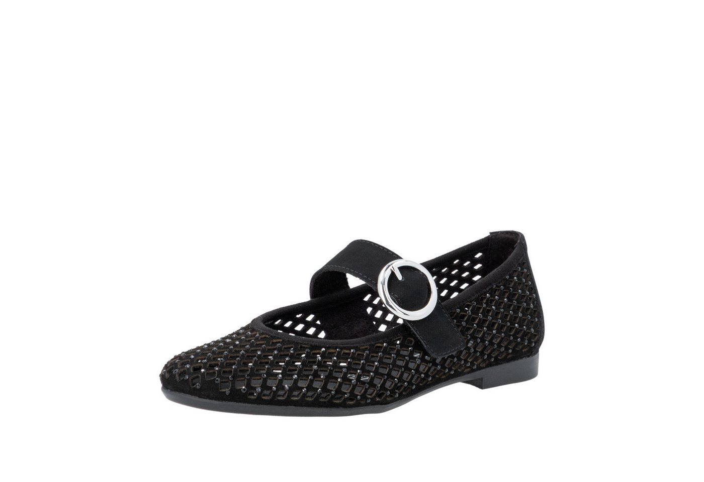 Remonte Riemchenballerina Loafer, Sommerschuh mit Glitzersteine und Klettverschluss