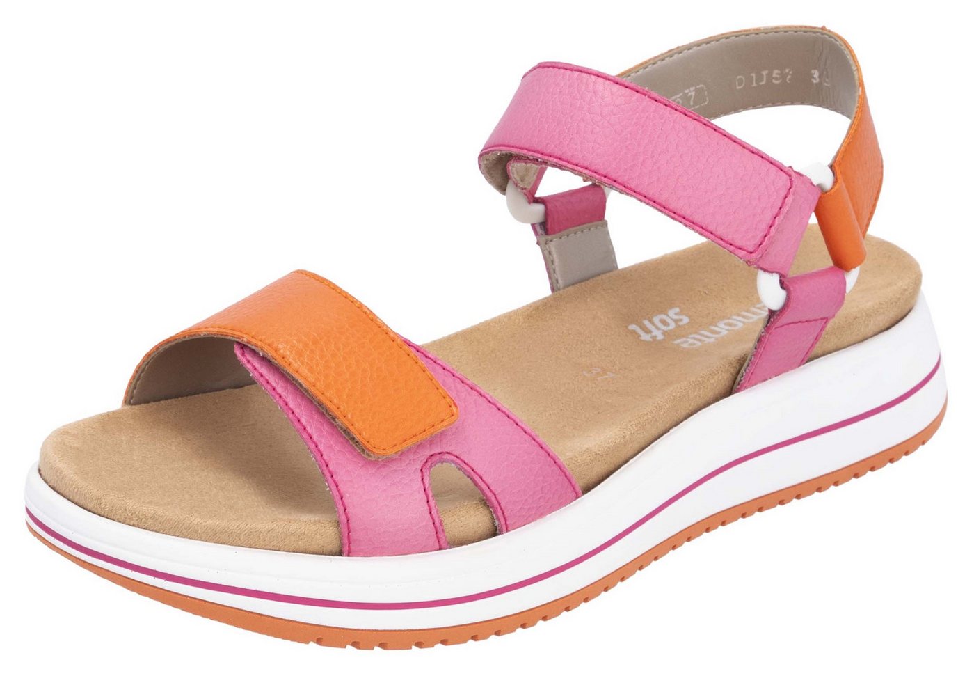 Remonte Riemchensandale, Keilabsatz, Klettschuh, Sandalette mit Plateausohle