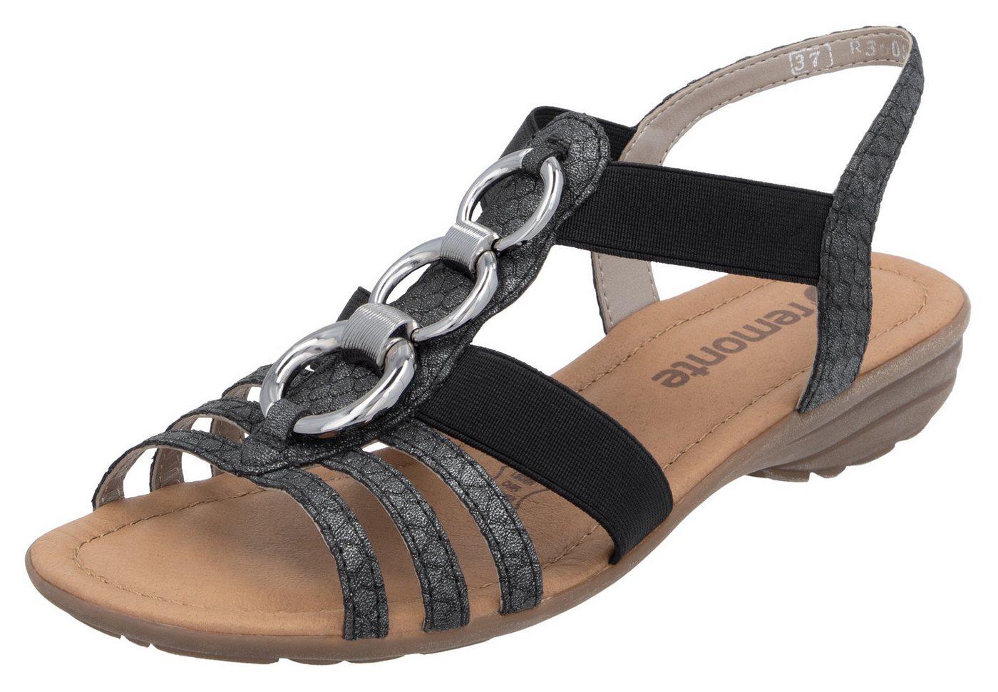 Remonte Riemchensandale, Keilabsatz, Sommerschuh, Sandalette mit Gummizügen