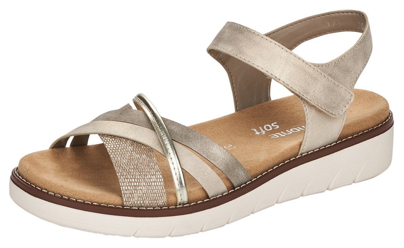 Remonte Riemchensandale, Keilabsatz, Sommerschuh, Sandalette mit herausnehmbarer Softeinlage