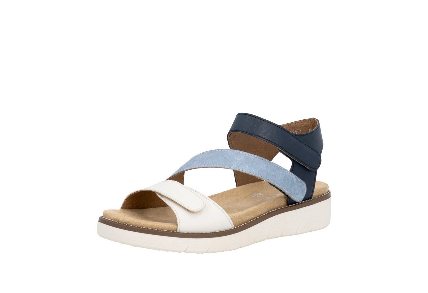 Remonte Sandale Sommerschuh, Klettschuh, Sandalette, Riemchensandale mit Softfußbett (blau/weiß)