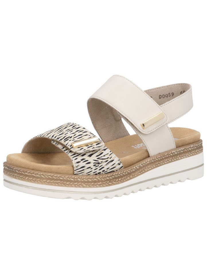 Remonte Sandalen Glattleder Plateausandaletten (beige/gold)