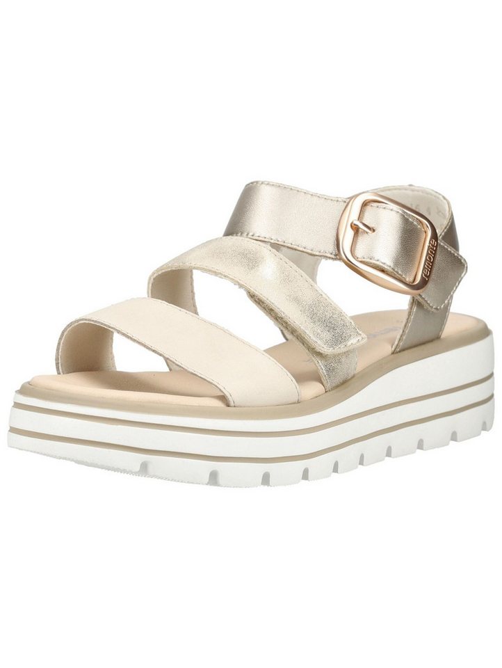 Remonte Sandalen Leder Keilsandalette (beige/gold)