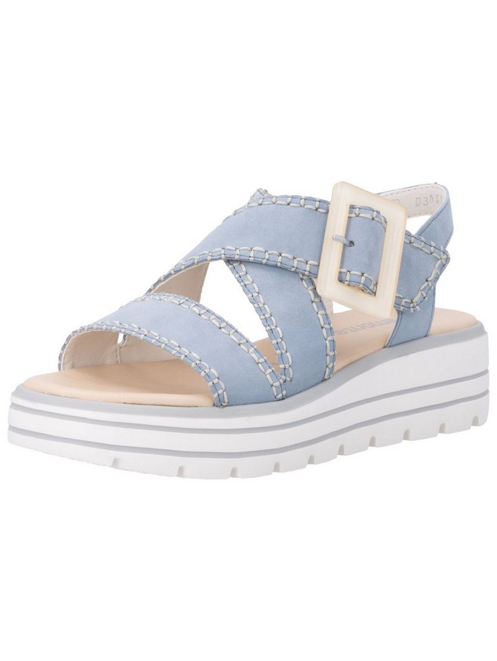 Remonte Sandalen Leder Keilsandalette (blau)