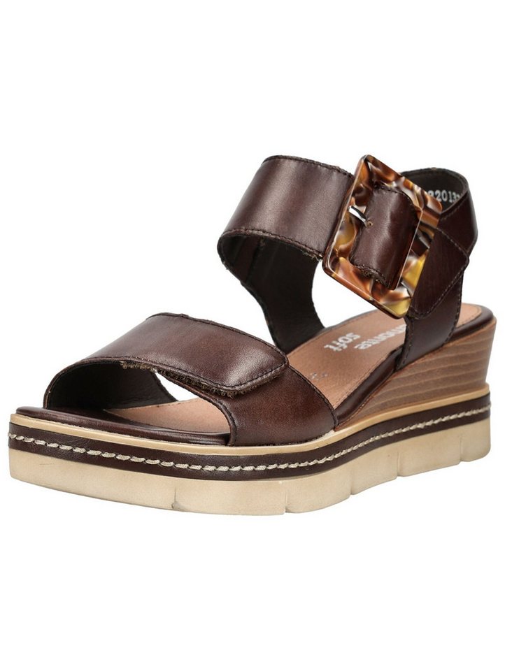 Remonte Sandalen Leder Keilsandalette (braun)
