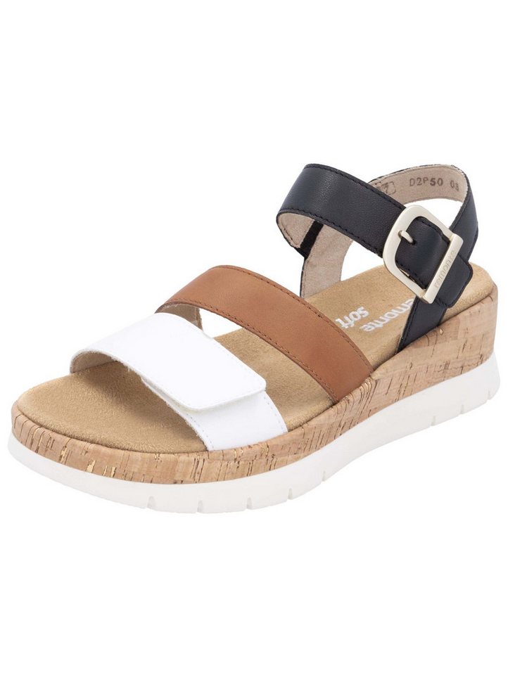 Remonte Sandalen Leder Keilsandalette (schwarz)