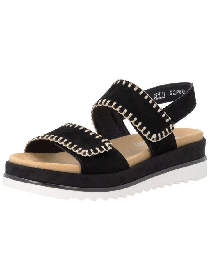 Remonte Sandalen Leder Keilsandalette (schwarz)