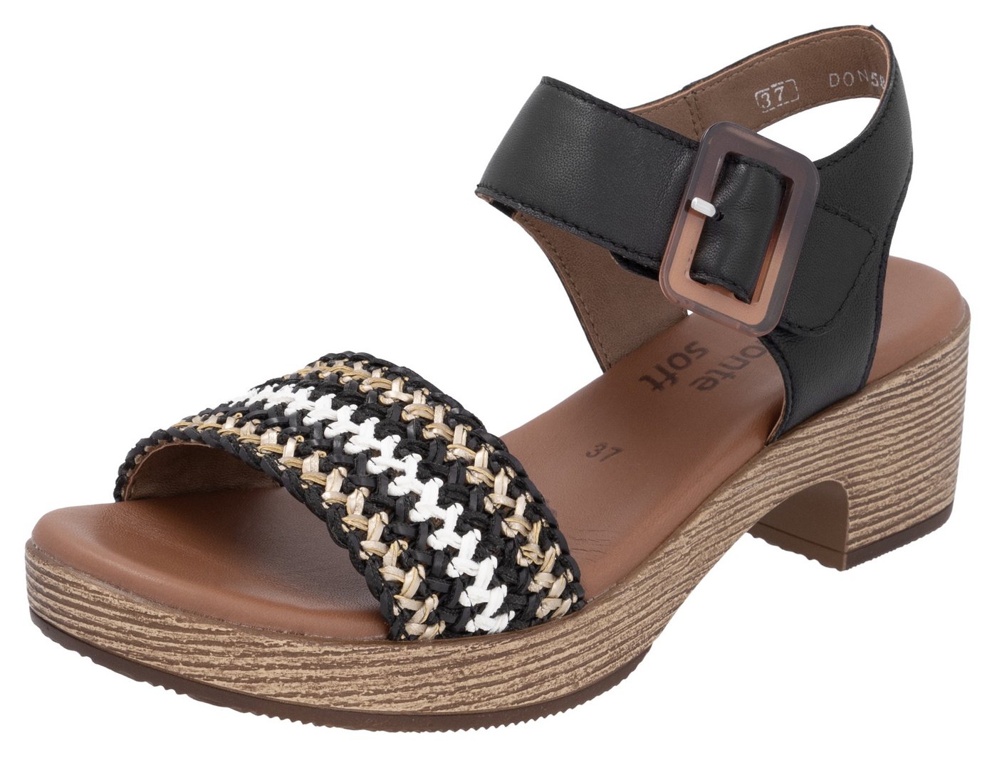 Remonte Sandalette, Blockabsatz, Plateau, Sandale, Sommerschuh mit Bandage in Bastoptik