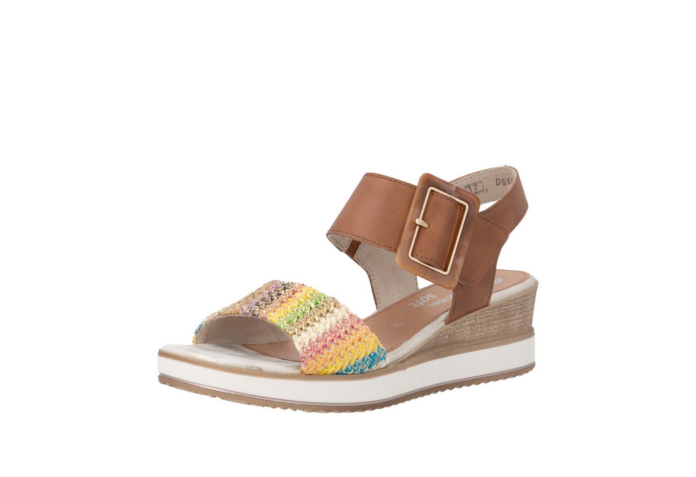 Remonte Sandalette Sommerschuh, Sandale, Bequemschuh mit Klett unter der Zierschnalle (braun)