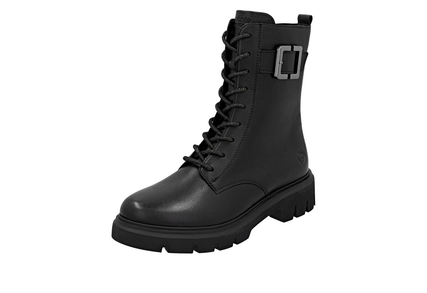 Remonte Schnürboots Stiefelette, Boots, Profilsohle, Blockabsatz mit Zierschnalle