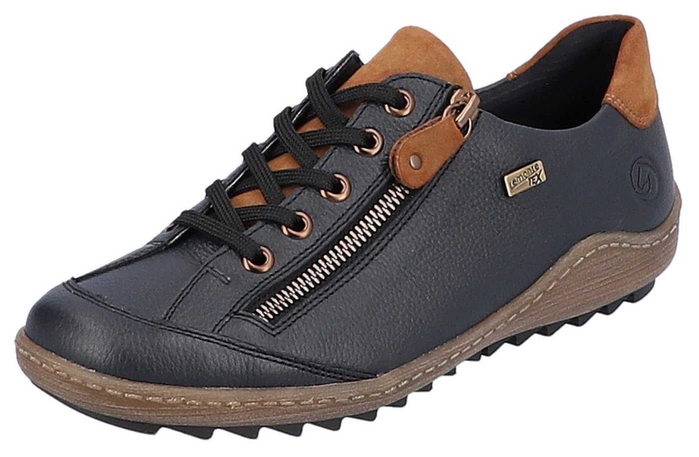 Remonte Schnürschuh mit Tex-Ausstattung, Freizeitschuh, Halbschuh, Schnürschuh (blau/braun)